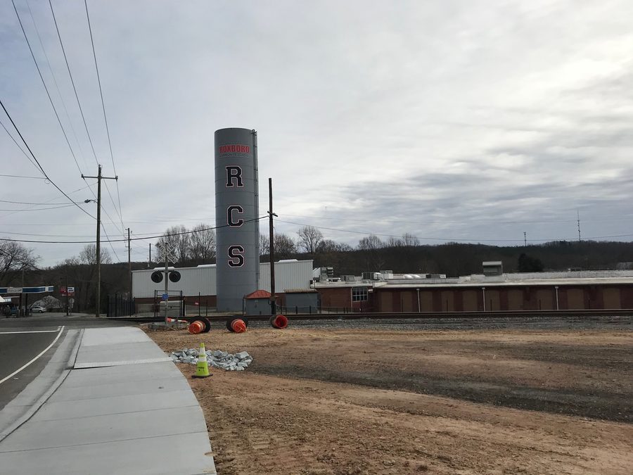Edifici storici in Depot Street a Roxboro, North Carolina