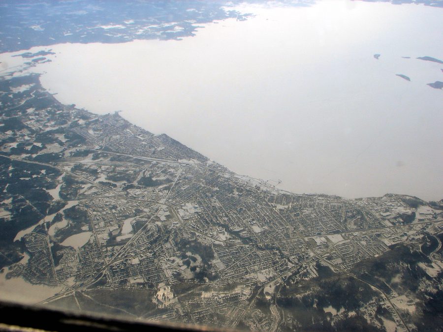 Veduta aerea di North Bay e del Lake Nipissing.