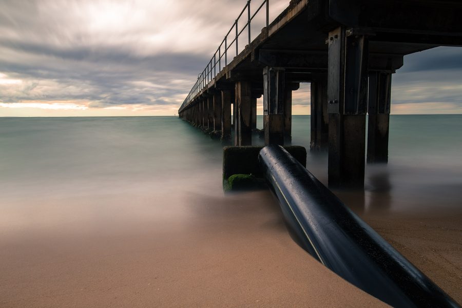 Spiaggia di Dromana con molo sulla baia di Port Phillip