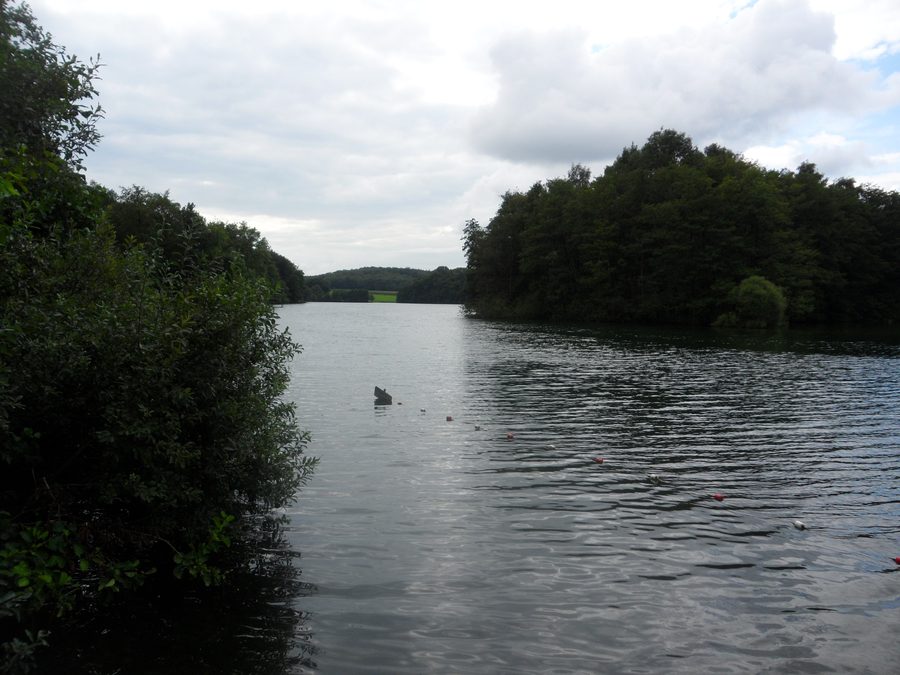 Stocksee in Schleswig-Holstein, Germany, con la Lange Insel