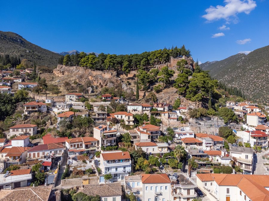 Vista aerea del Castello di Amfissa da sud