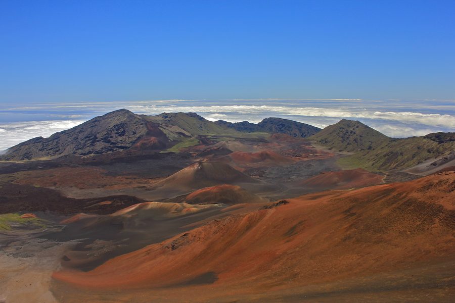 Paesaggio vulcanico nel Parco nazionale di Haleakalā a Maui