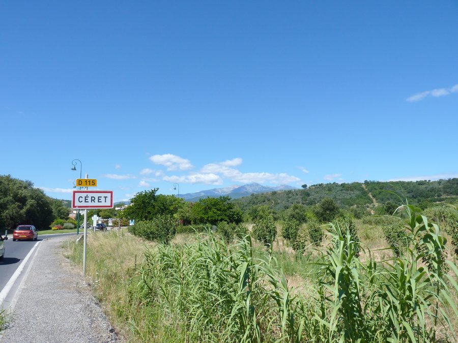 Massif du Canigou visto da Céret nei Pyrénées-Orientales