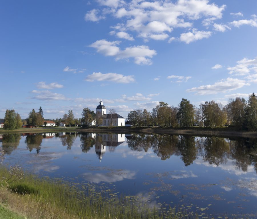 Esterno della chiesa di Ytterhogdal in Svezia