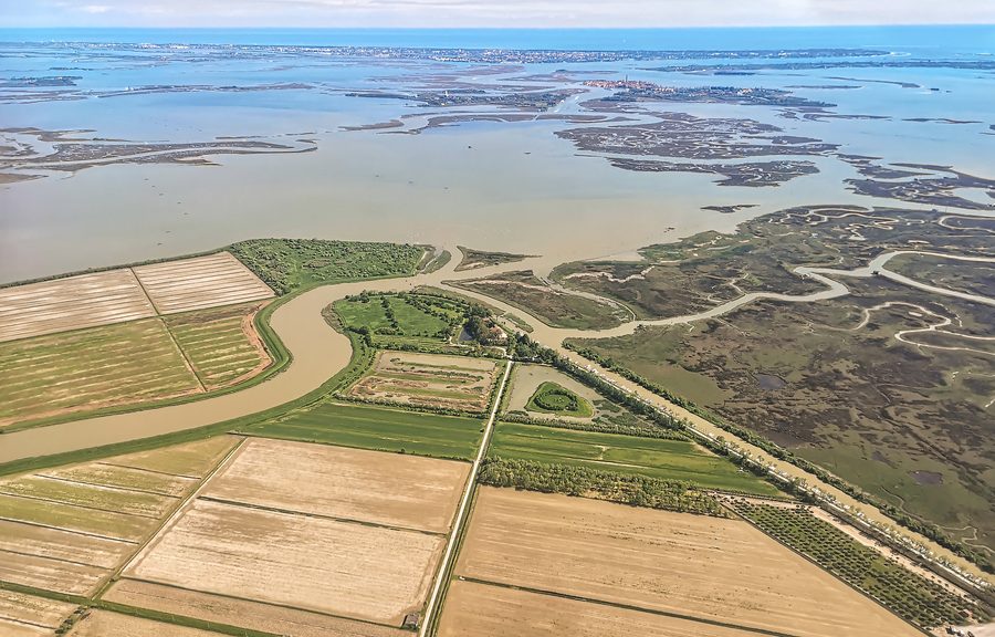 Paesaggio lagunare presso l’antica foce del Sile a nord di Venezia