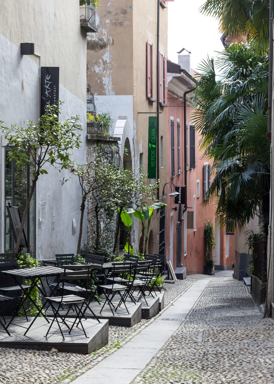 Piccolo vicolo Via Panigari nel centro storico di Locarno