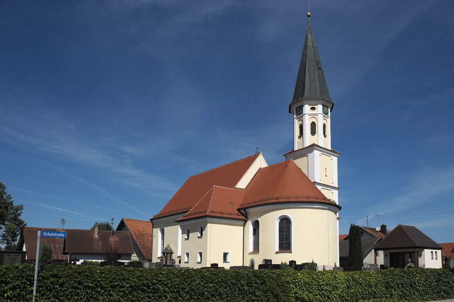 Chiesa parrocchiale cattolica di San Ulrico a Erisried, una frazione di Stetten nel distretto di Unterallgäu