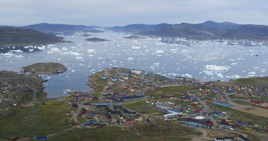 Vista su Narsaq nella Kommune Kujalleq