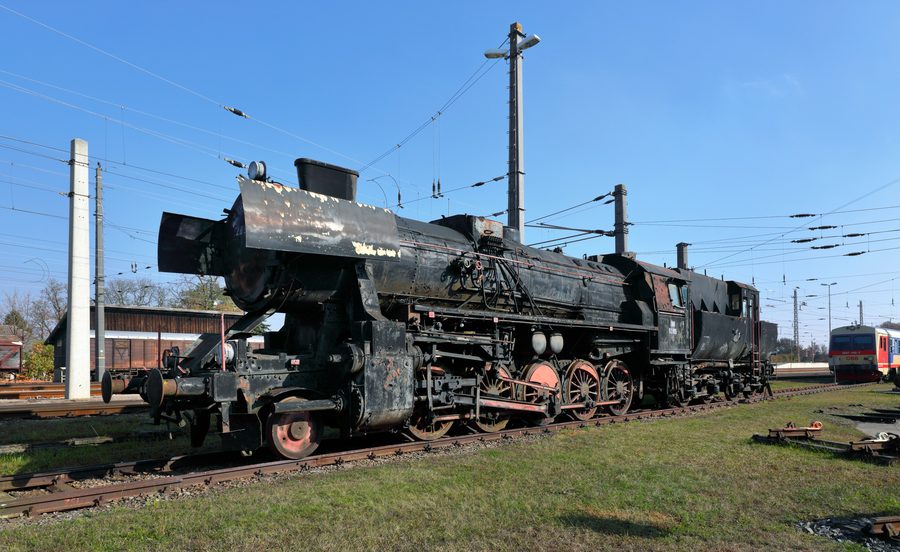 Locomotiva a vapore 52.855 nel museo ferroviario di Sigmundsherberg in Bassa Austria