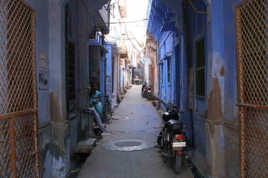 Vie blu del centro storico di Jodhpur nel Rajasthan
