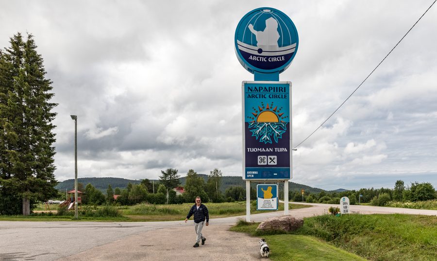 Circolo Polare Artico a Juoksenki, Lapponia, Finlandia