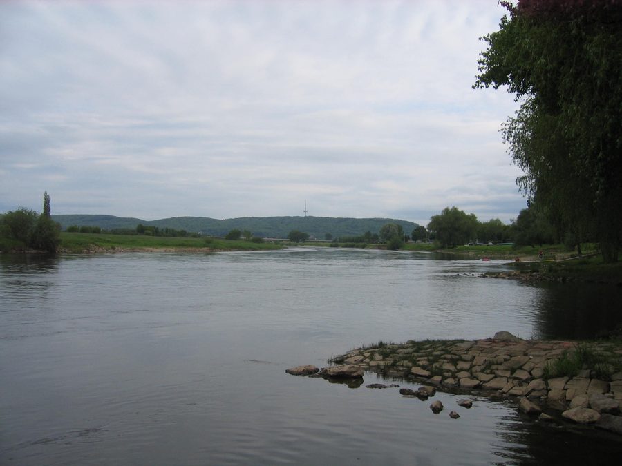 La Weser presso Minden con il Jakobsberg sullo sfondo