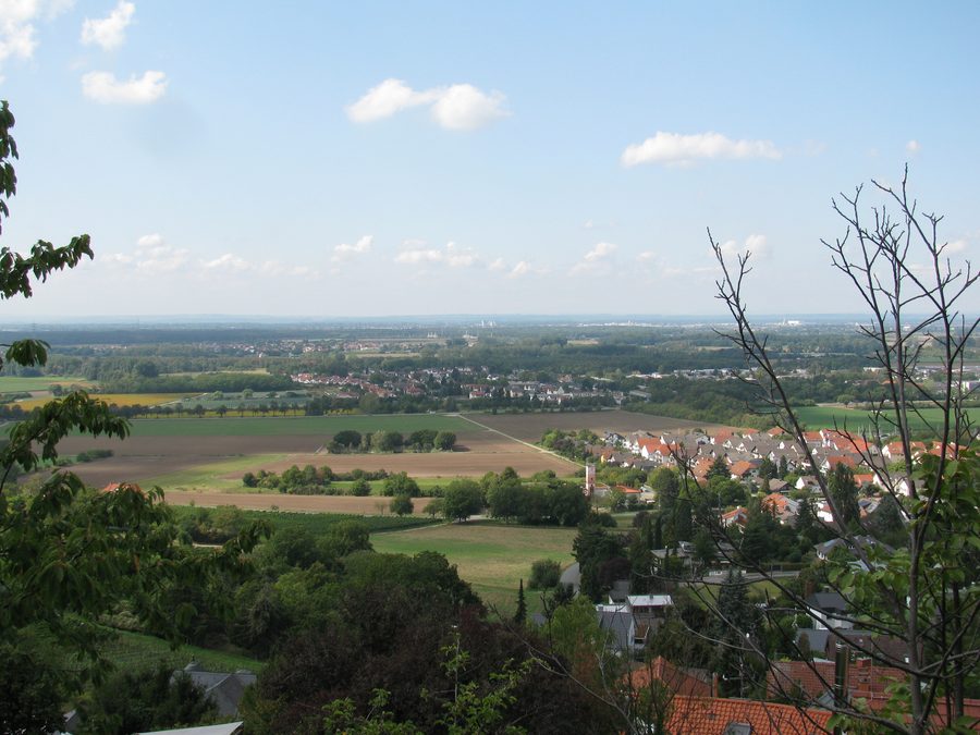Vista da Hindenburgstraße ad Alsbach sulla valle del Reno