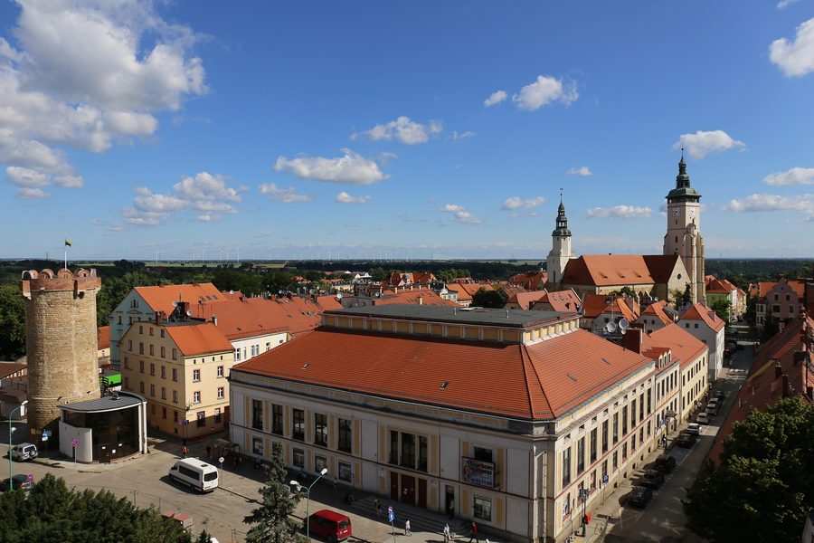 Chiesa a Złotoryja, la città polacca di Goldberg in Schlesien