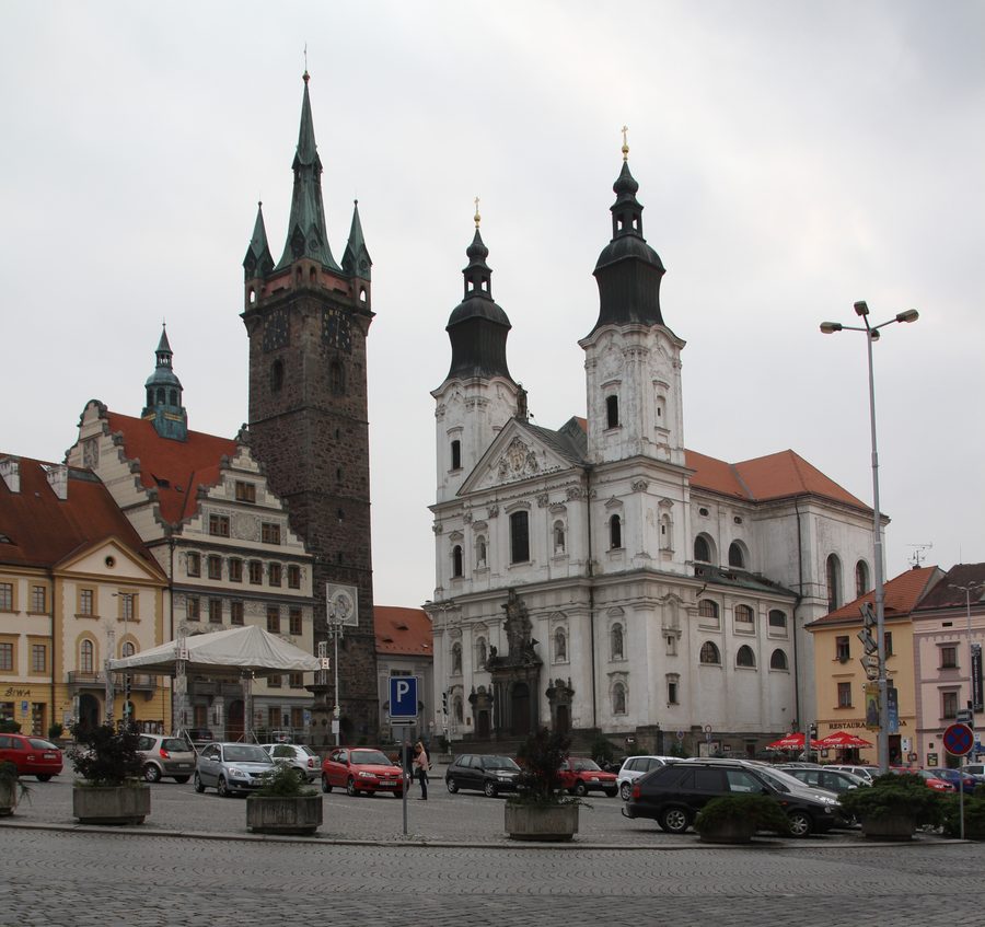 Piazza del mercato di Klatovy in Repubblica Ceca