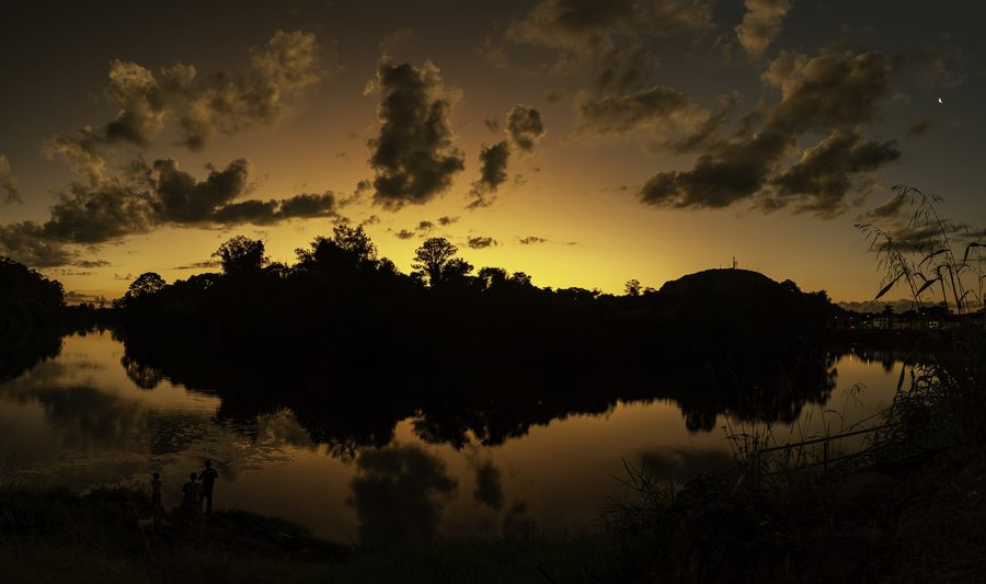 Il Rio Caí al tramonto a Montenegro, nello stato brasiliano di Rio Grande do Sul