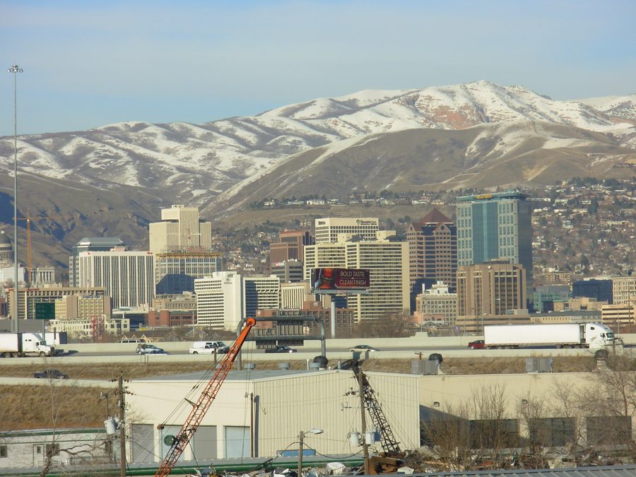 Salt Lake City con montagne sullo sfondo