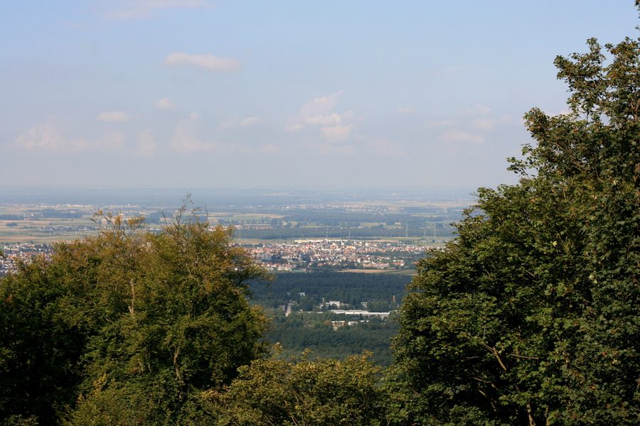 Vista dal castello di Frankenstein su Mühltal in Assia