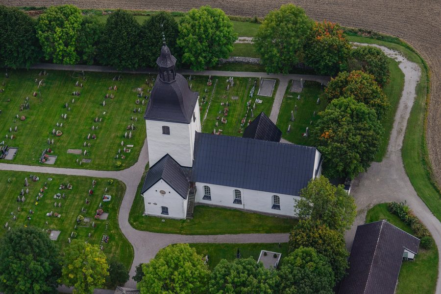 Vista esterna della Färentuna kyrka su Färingsö