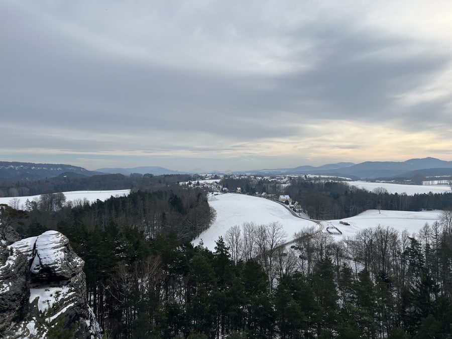 L’insediamento di Waltersdorf a Bad Schandau, visto dal Gamrig