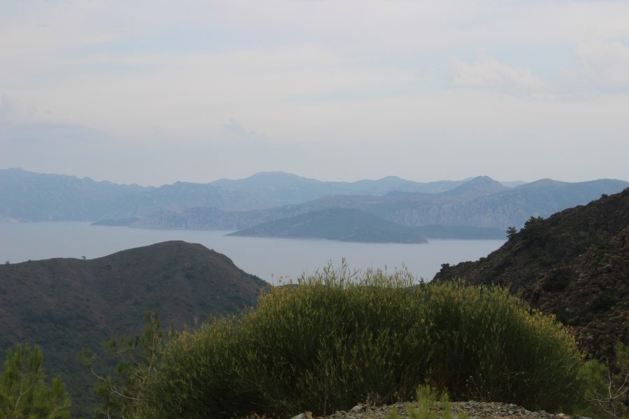 Vista sulla baia di Bozburun presso Emecik, Muğla, Turchia
