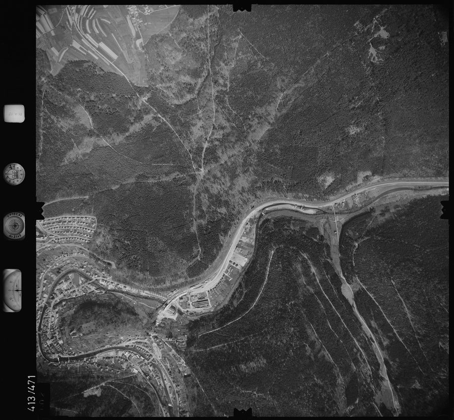 Vista aerea del paesaggio nel Größeltal presso Engelsbrand