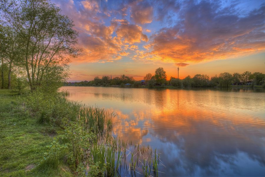 Tramonto sul lago Thielenburger See a Dannenberg