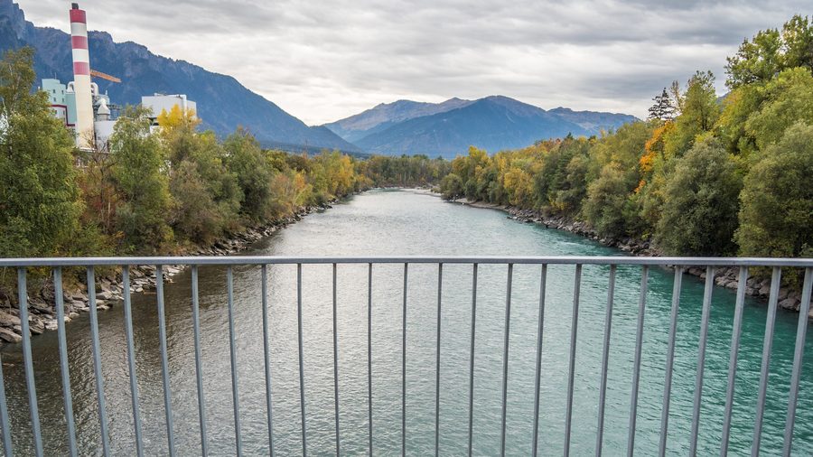 Paesaggio golenale sul Reno alpino tra Untervaz e Trimmis