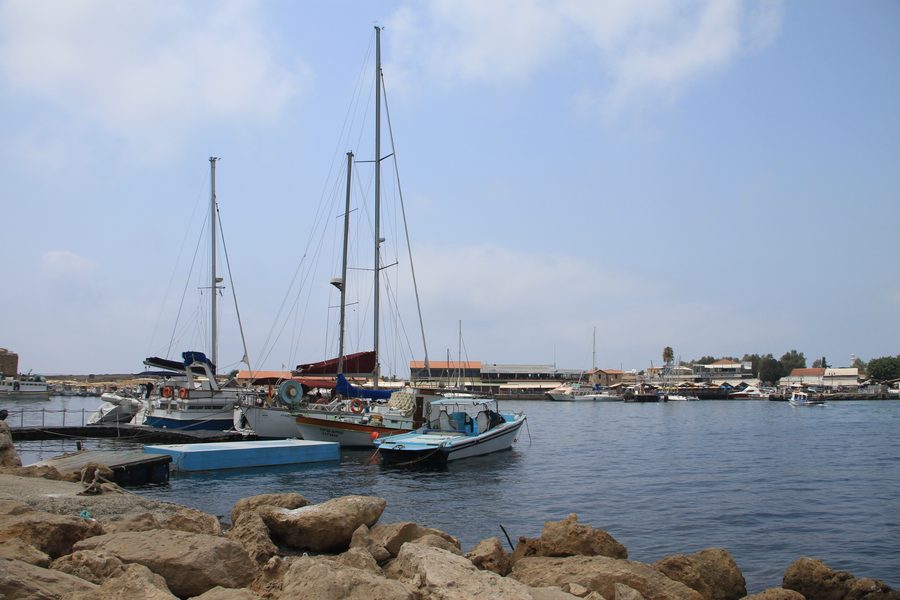 Barche nel porto di Pafos, Cipro