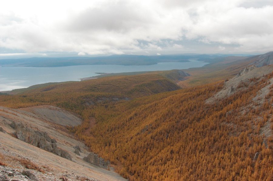 Paesaggio presso il lago Khuvsgul in Mongolia