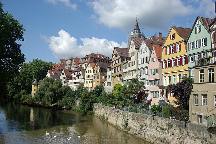 Storica Neckarfront di Tübingen sul Neckar