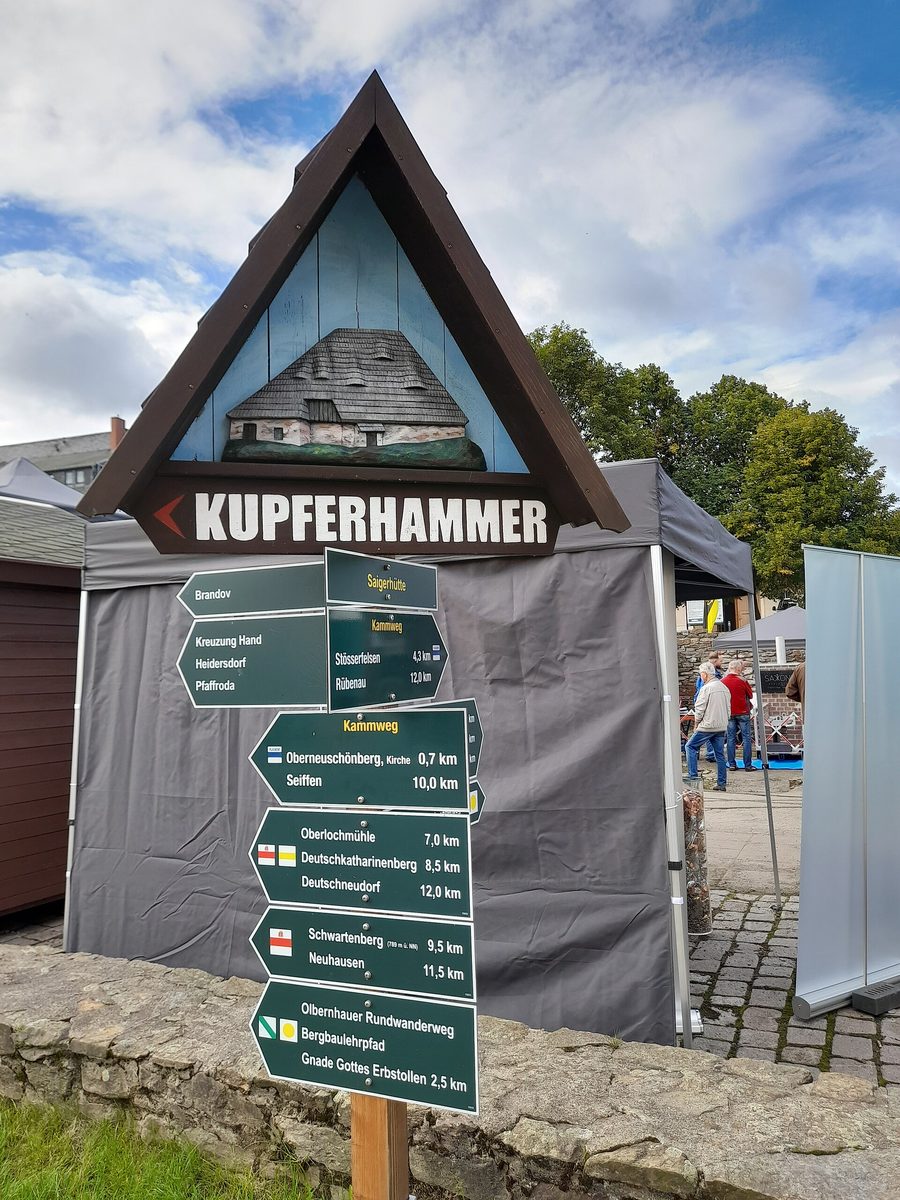 Cartello indicatore al Kupferhammer della Saigerhütte Grünthal