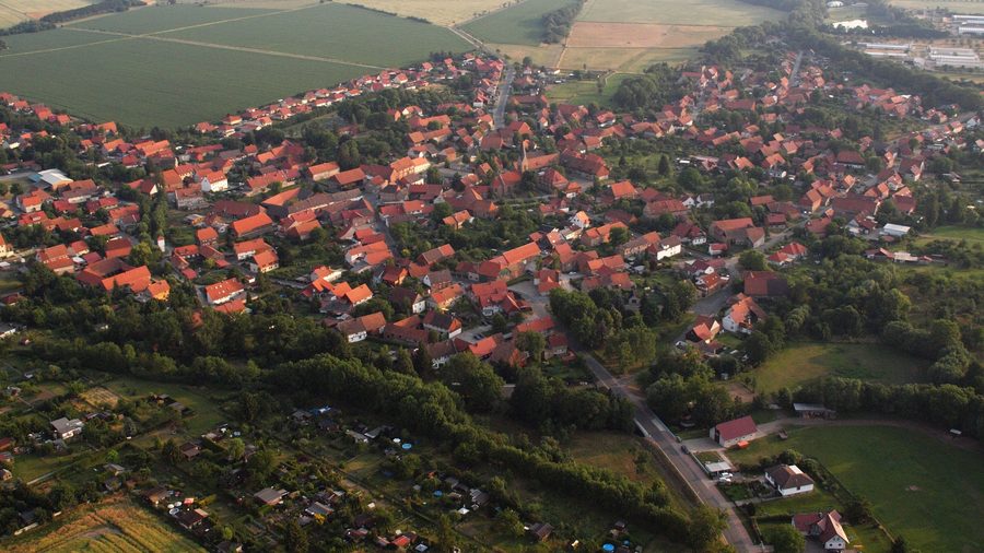 Veduta aerea di Veckenstedt nell'Harz