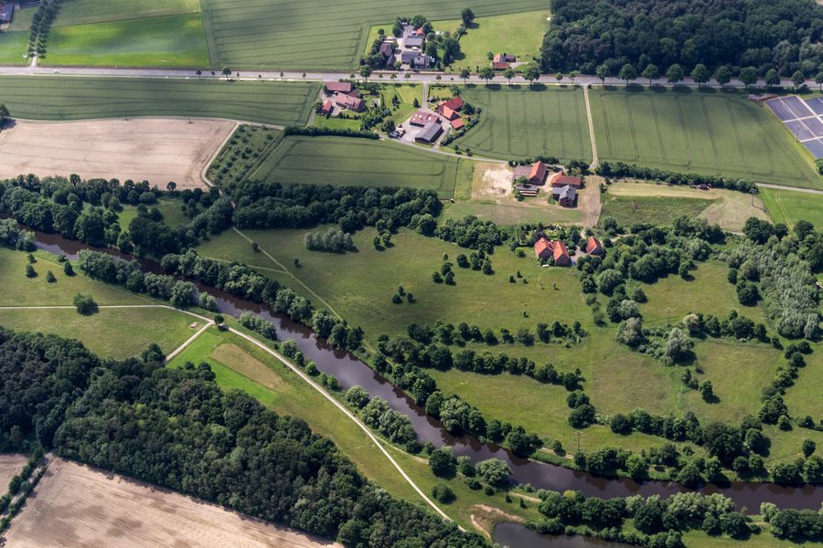 L'Ems nei pressi di Telgte in Renania Settentrionale-Vestfalia