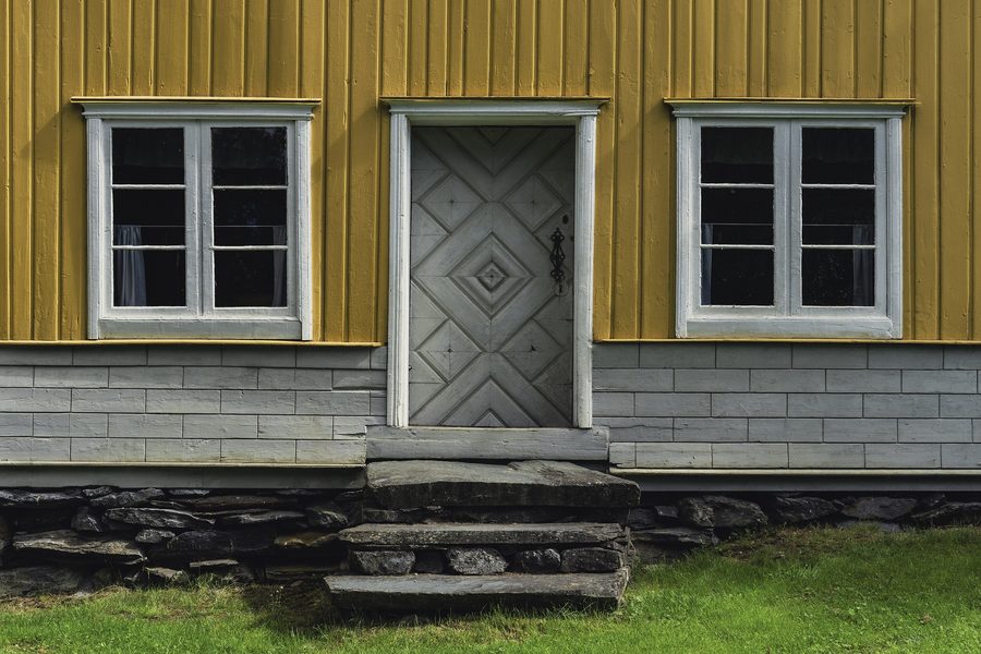 Ingresso di una casa tradizionale norvegese nel Valdres Folkemuseum