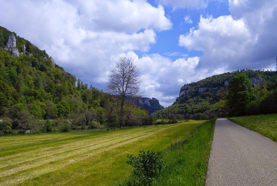Pista ciclabile del Danubio a est di Beuron nella Valle superiore del Danubio