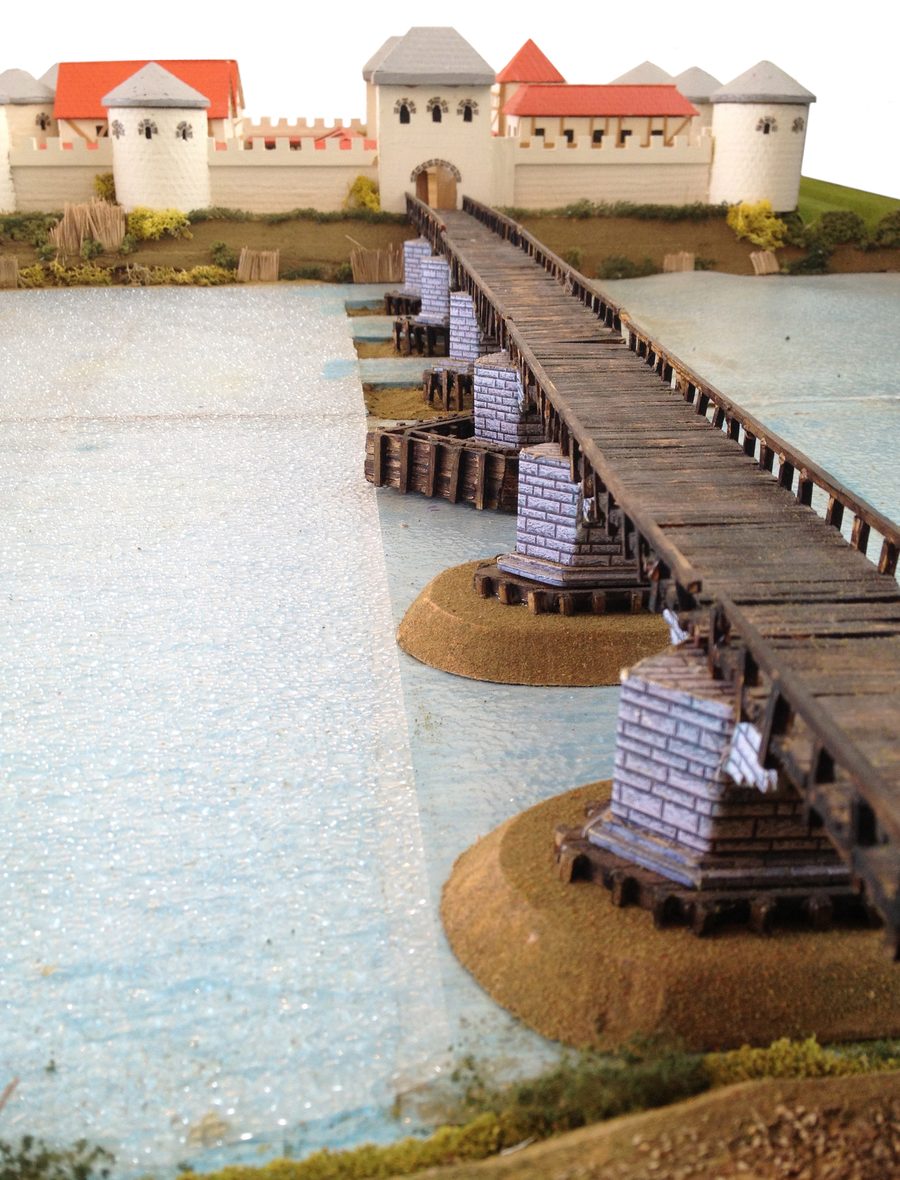 Modello di un ponte romano nel Museo Ceuclum a Cuijk