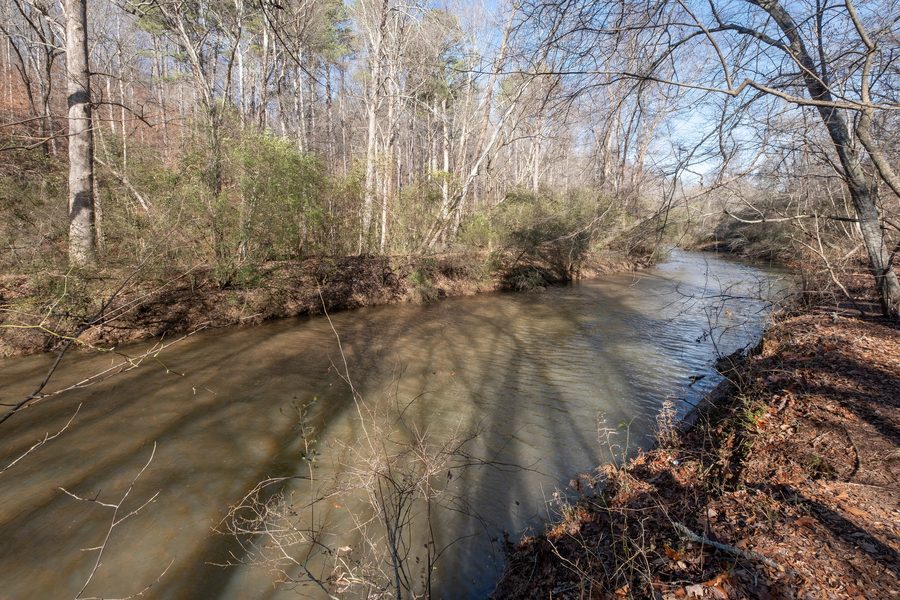 Il fiume Alcovy nel Freeman's Mill Park nella contea di Gwinnett, Georgia