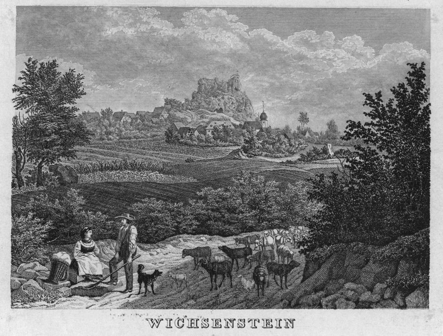 Rappresentazione storica di Wichsenstein nella Franconian Switzerland del 1834